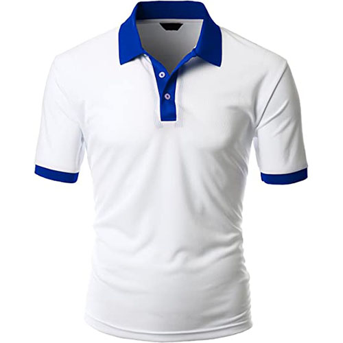 White Collar Royal Blue Polo T-Shirts