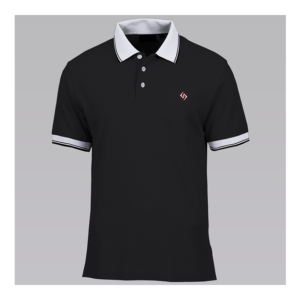 Black Collar White Polo T-Shirts
