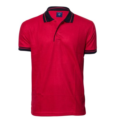 Red Collar Black Polo T-Shirts