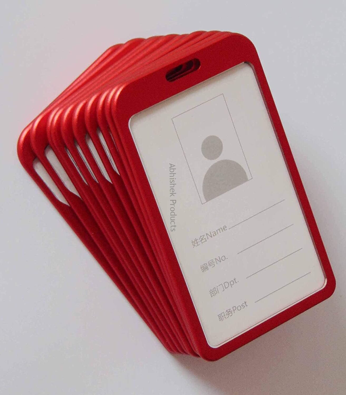 Red Metallic Name Tag holder