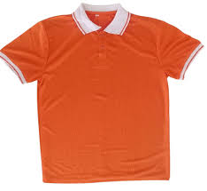 Orange Collar White Polo T-Shirts