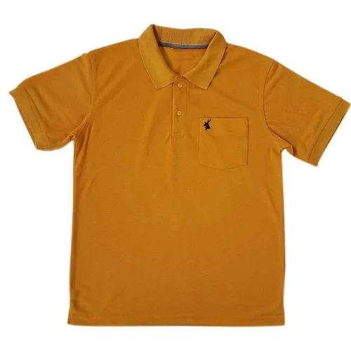 Mustard Yellow Plain Polo T-Shirts.