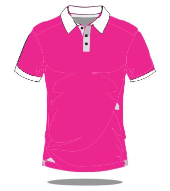 Pink Collar White Polo T-Shirts