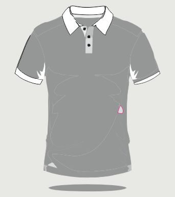Grey Collar White Polo T-Shirts