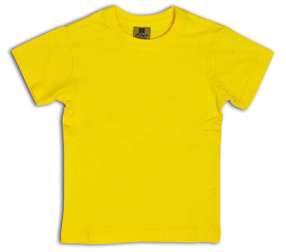 Kids Yellow Round Neck T-shirts