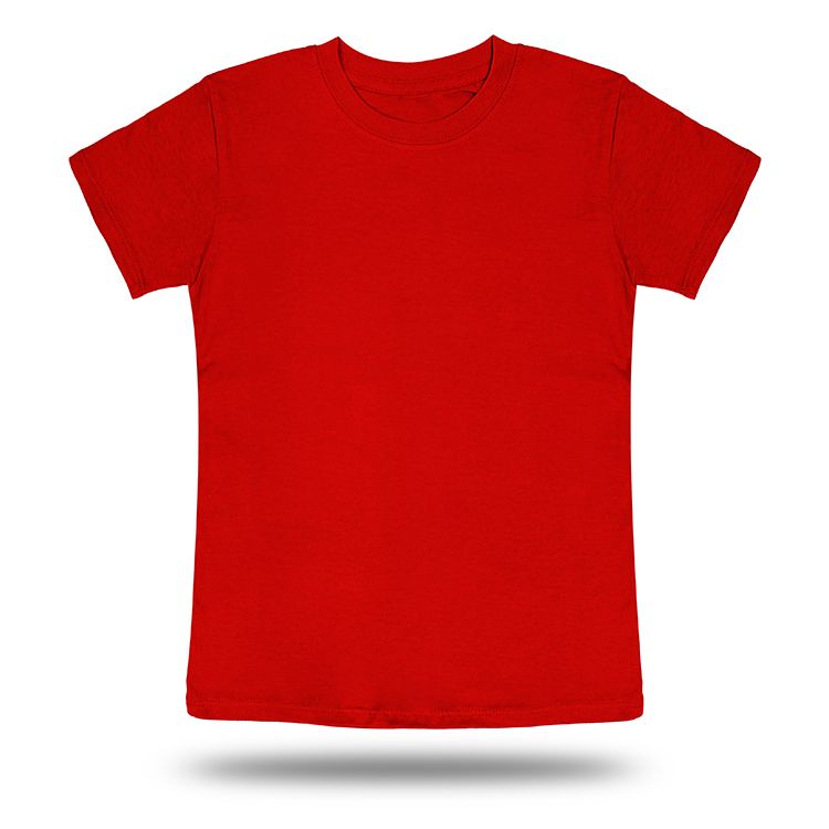 Kids Red Round Neck T-shirt