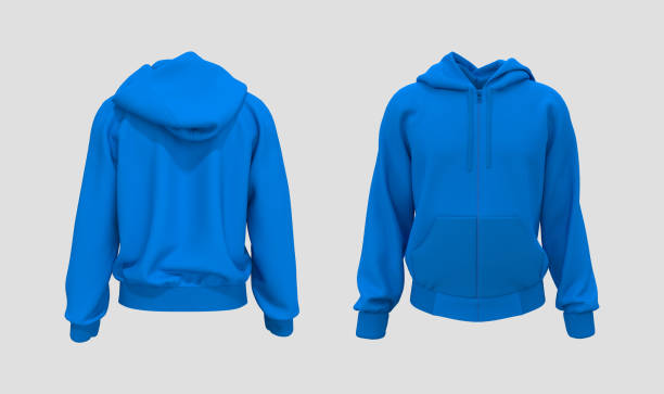 Cyan Blue Zipped Hoodies