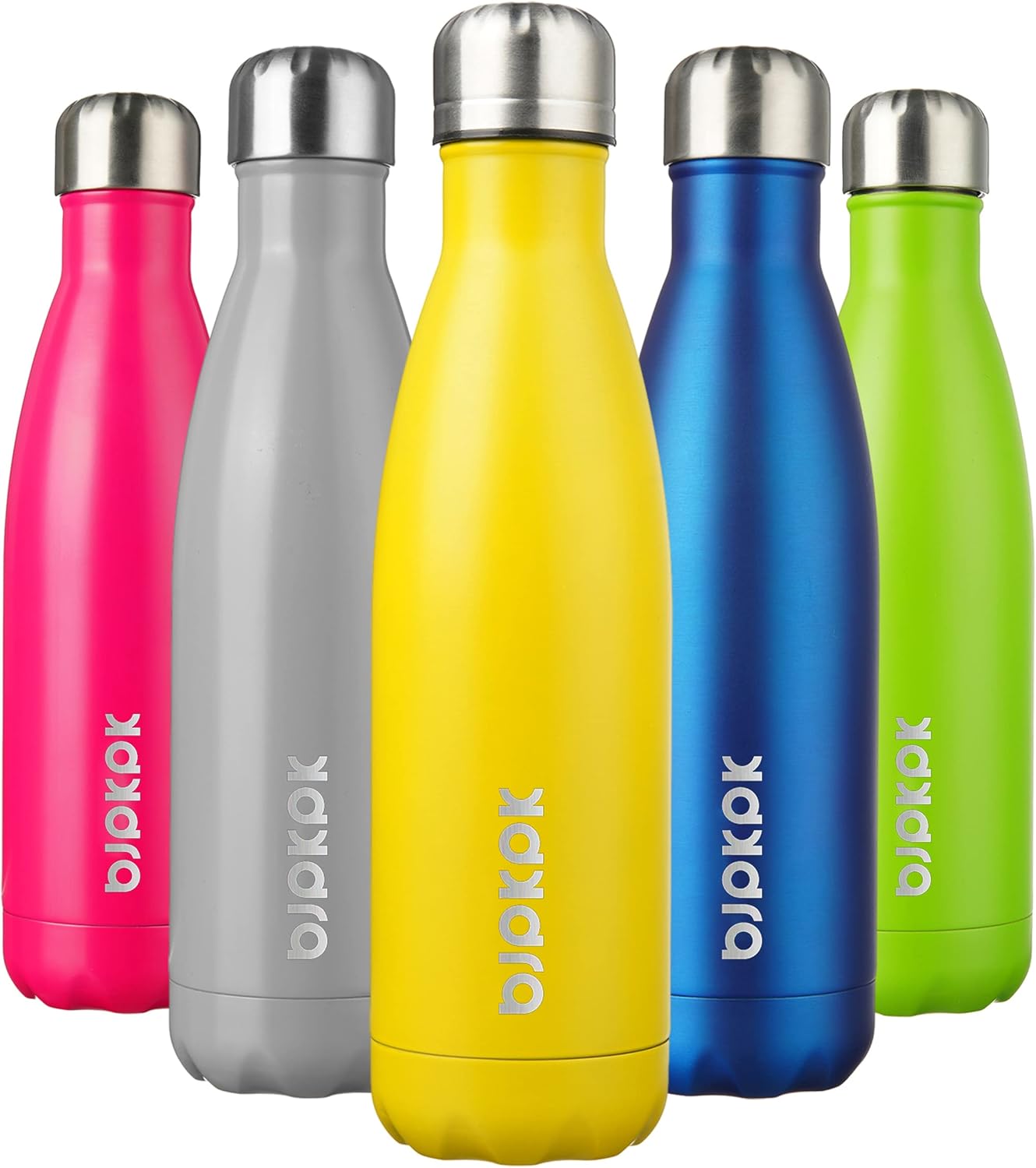 Green kids rainbow metallic water bottles