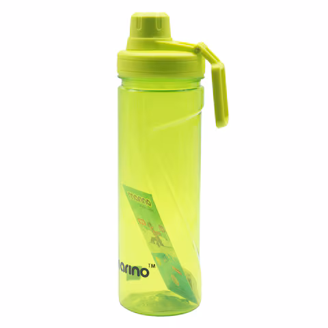 Green plastic water bottles