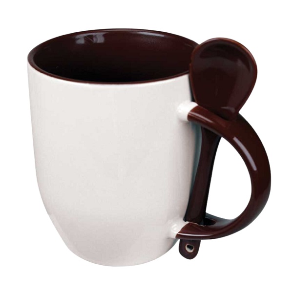 BROWN  Toned mug with a spoon