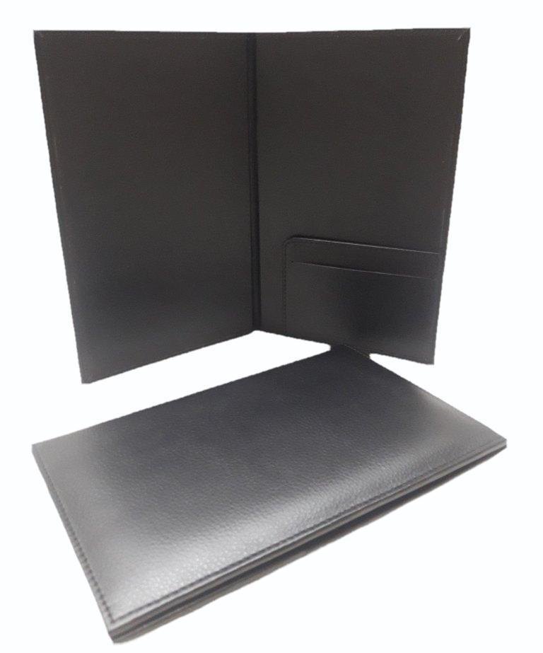 A5 Black Leather menu bill holder